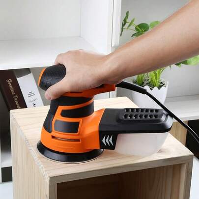 DOVAMAN Random Orbital Sander, 3 Amp, 5 Inch, Corded, Variable Speed, Dust Box, 12pcs Sanding Discs