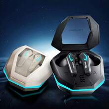 Lenovo TG102 Wireless Gaming Earbuds With ANC, 40ms Low Latency, HD Stereo Sound, 30H Playtime, Secure-Fit Earhooks For Sports, RGB Charging Case For Mobile/PC Gaming