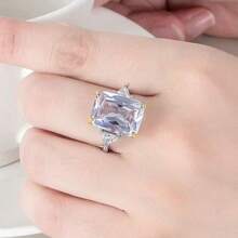 خاتم مربع من الزركونيا المكعبة بتصميم بسيط باللون الوردي والأصفر والأبيض، هدية للخطوبة والزفاف والحفلات وعيد الميلاد