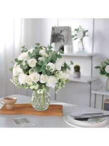 1 PIEZA Ramo artificial de flores de rosa, hortensia y peonía - Regalo del Día de San Valentín, decoración de fiesta de cumpleaños, canastas de flores de boda, flores de novia, decoración para el hogar en comedores, dormitorios, alféizares de ventana, jarrones, decoraciones navideñas, jardines al aire libre, inicio del período escolar