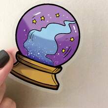 50pcs Witch Theme Transparent Stickers, Cute Cartoon Magic Stickers, Purple PET Waterproof Stickers Suitable For Envelopes, Water Bottles, Computers, Laptops, Phones, Luggage, Notebooks, Refrigerators, Etc. - Multicolor - View 10