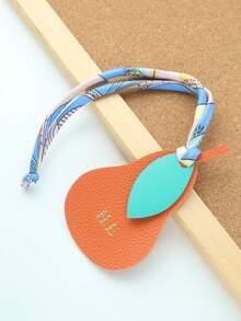 1 pieza Llavero personalizado con iniciales y forma de fruta con cuerda de satén colorida, monograma dorado personalizado de cereza como accesorio para bolsas, llavero personalizado y lindo en forma de manzana, melocotón, limón, mango, pera como accesorios para bolsos, regalo para mujer para boda o San Valentín - Multicolor - Ver 22