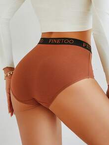 8Pcs Cotton Contrasting Belts, Fashionable And Slightly Tummy-Controlling Women's High-Waisted Briefs, Basic Women's Underwear - Nhiều màu - Xem 7
