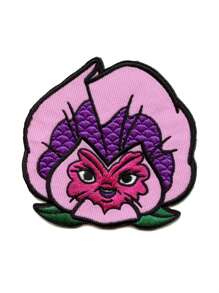 1PC Official Alice In Wonderland Purple Pansy Embroidered Iron On Patch - Multicolor - View 7