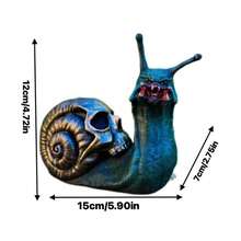 1 件万圣节血腥骷髅蜗牛雕像，令人毛骨悚然的饥饿花园装饰，黑暗风格创意工艺品，适用于庭院/阳台/鬼屋装饰