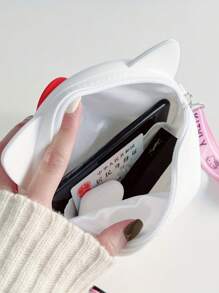 Sanrio 1 PC For Hello Kitty & Family Fanny Pack - Cute Cartoon Design, Lightweight & Portable Organizer Bag For Daily Outings, Hand Washable Silicone Material, Ideal For Travel And Outdoor Activities, Travel Organizer | Playful Accessory | Silicone Fanny Pack, For Hello Kitty Accessories