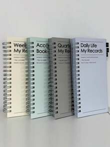 140 Pages A6 Slim Spiral Notebook, Multifunctional Planner, Diary, Weekly/Quarterly Planner, Agenda, Functional Notebook