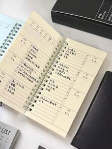 140 Pages A6 Slim Spiral Notebook, Multifunctional Planner, Diary, Weekly/Quarterly Planner, Agenda, Functional Notebook