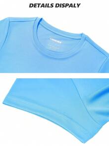 KEFITEVD Women's Short Sleeve T-Shirts UPF 50+ Sun Protection Quick Dry Athletic Running Workout Rash Guard Tops - cascada azul - Ver 6