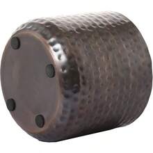 Jarrón de metal de tono cobre clásico de 6 pulgadas, maceta con textura martillada, contenedor cilíndrico para plantas suculentas para interiores, hecho a mano en la India - Cobre antiguo - Ver 7