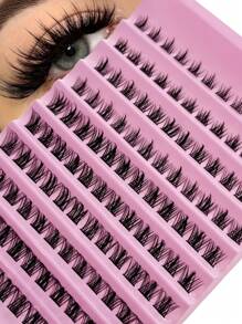 120 Pcs D Curl Individual Lashes DIY Segmented Individual False Eyelashes Spikes Individual Eyelash Extensions For Daily Style Eye Makeup