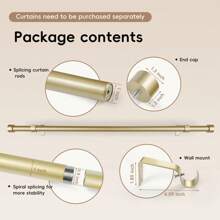 Classic Design Heavy Duty High Quality Curtain Rod, Seamless Smooth No Jam Living Room Curtain Rod, 1 Inch Modular Combination Home Decoration Curtain Rod, Modern Aluminum Alloy Solid End Cap, Multiple Sizes 48 Inches - 144 Inches, Suitable For Bedroom, Living Room, Patio Grommet Curtains, Rod Pocket Curtains, Shower Curtain Rod (Black, Gold, Silver)