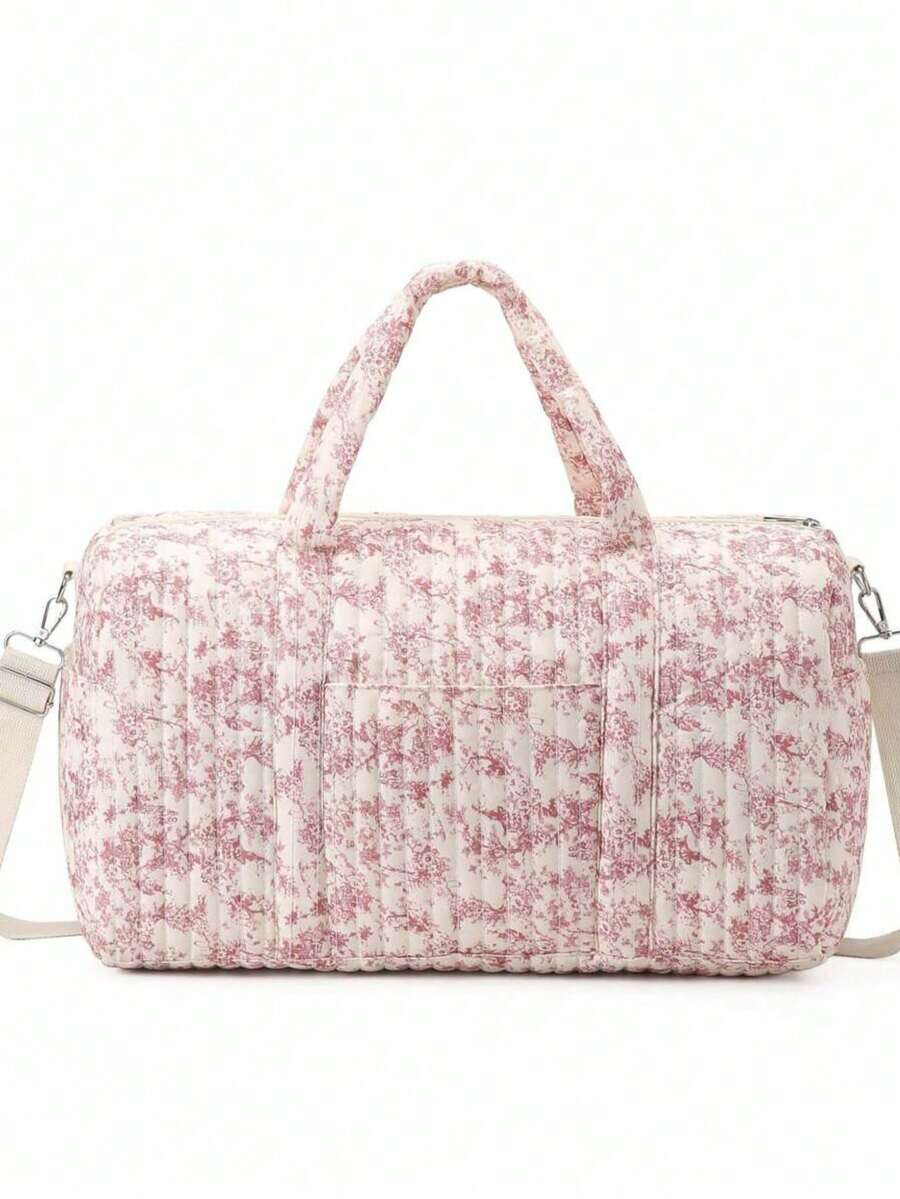 大号复古粉色波士顿包，适合存放各种旅行用品，是必备的旅行配件，例如洗漱包、化妆包、沙滩包、度假必备品、书包、旅行必备品，也适合宿舍、浴室、行李箱和其他场合，是女性旅行者的理想选择。