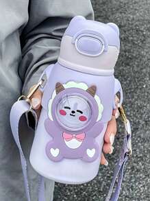 1个可定制姓名的不锈钢水瓶，配有硅胶吸管，12盎司个性化保温杯，定制不锈钢水瓶，防漏保温不锈钢杯，可定制姓名，不锈钢水瓶，返校、聚会、旅行、学校水瓶、生日、毕业的理想礼物，送给男孩、女孩、青少年的水瓶礼物，轻松舒适，生日礼物、圣诞礼物