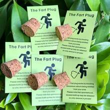 10 piezas del tapón de eructo - Broma divertida - Bloqueador de flatulencias con tarjeta de instrucciones divertida, corcho de madera de novedad para fiestas, regalo divertido universal para cumpleaños, graduaciones, Navidad, Año Nuevo - Fabricado en madera y papel, sin electricidad necesaria, sin plumas - Multicolor - Ver 8