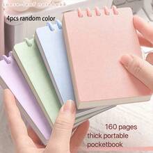 4/2/1 Pc Mini A7 Loose-Leaf Notebook, Cute Portable Memo Pad, Bright Macaron Colors, Pocket Size, English Loose-Leaf Notepad, School Supplies, Back To School Season - Multicolor - View 8