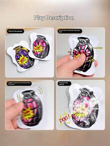 Multi-PC Black Technology Decompression Toy: CS Simulation Self-Exploding Hand-Squeezed Grenade, Prank Toy | Stress-Relief Toy | Holiday Party Toy | Funny Toy(Random Color)