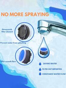 （实物非常小！请在订购前测量您水龙头的直径！）一套/6个迷你厨房水龙头，内置起泡器和隐藏式滤网——包含2个专用起泡器扳手，可替换水槽水龙头限流器，厨房隐藏式起泡器，浴室水槽起泡器 - 彩色 - 查看 10