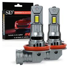 S&D Bombillas LED para faros delanteros de 20000LM H4 Canbus H7 H11 9005 HB3 9006 HB4 H27 880 881 Super brillantes de 12V 6000K CSP para automóviles - Blanco - Ver 3