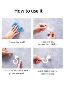 4 个可旋转天花板粘性挂钩、可旋转自粘式天花板挂钩、天花板旋转无缝挂钩 - 易于安装,无需钻孔、用于悬挂植物、灯笼、风铃的粘性衣架、带实用挂钩的现代天花板装饰、浴室配件、家居配件 - 彩色 - 查看 9