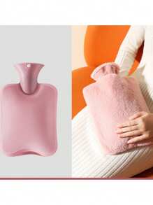 2L Bolsa de Água Quente de Tamanho Grande com Capa Macia - Bolsa de Água Quente Clássica para Alívio da Dor, Pescoço e Ombros, Aquecimento dos Pés, Cólicas Menstruais, Terapia de Frio e Calor - Ótimo Presente - Cinza Claro