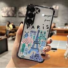 Funda de Teléfono de Landmark de París para Samsung S25, S24, S23 FE Ultra Plus 4G/5G - Funda Transparente Suave a Prueba de Golpes - Colores mixtos - Ver 2