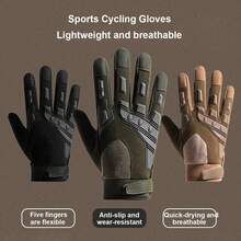 1 par de luvas masculinas de ciclismo ao ar livre com tela sensível ao toque, luvas de fitness antiderrapantes adequadas para esportes ao ar livre, caminhadas, treinamento de força, luvas respiráveis multifuncionais, disponíveis em várias cores e tamanhos - Multicolorido - Ver 1