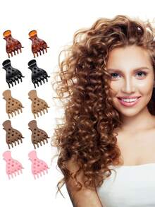 6 件发根提升夹，用于发型配件，卷发，无折痕，发根提升夹，适合浓密自然卷发发饰女爪夹秋季配饰秋冬发夹，适合度假装扮女士 - 彩色 - 查看 5