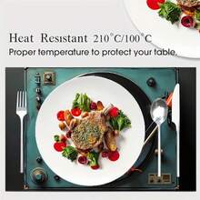 1/4/6/90pcs Set Vintage Turntable & Vinyl Record Printed Placemats, Woven Polyester Rectangular Tablemats, Hand Wash Only, Kitchen & Home Decor, Indoor/Outdoor Dining Decoration