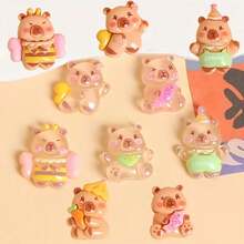 21 piezas Conjunto de joyería luminosa de dibujos animados de capibara de colores - 20 dijes de capibara mixtos + 1 maleta