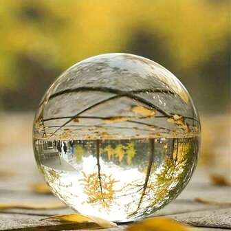 1Pc Christmas Decor K9 Crystal Optical Glass Reflective Ball - Transparent For Photography Props, Contact Juggling & Home Holiday Decoration (No Stand)