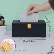 1pc Wooden Tissue Box, Imitation Walnut Or Black Wood Grain, Desktop Tissue Paper Storage Box For Bedroom, Living Room, Home Decor, Kitchen Accessories, Christmas Decoration, Hotel Supplies