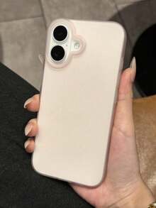 Colors 超薄磨砂透明手机壳，兼容 17/16/15/14 Pro Max Plus/12/13/11，柔软半透明防震超薄 TPU 后盖 - 磨砂粉 - 查看 3