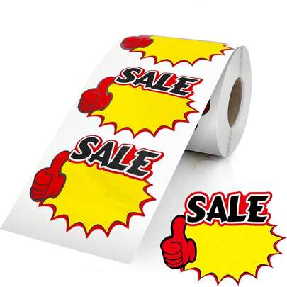 500pcs 4" X 3" Blank Price Tag Stickers, Self-Adhesive, Waterproof, Suitable For Garage, Retail Stores, Business