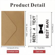 2pcs Elegant Groomsman Invitation Cards - "Time To Suit Up!" With Tuxedo Illustration, Perfect For Wedding Celebration, Gentlemen's English Greeting - Camel - View 7