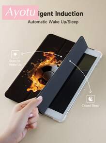 Ayotu 足球保护壳兼容 iPad 10.2 英寸 2021/2020 iPad 第 9/8 代，兼容三星 Galaxy Tab A8 10.5 英寸 2022，兼容华为 Matepad 10.4/Tab，带笔架，支持自动睡眠/唤醒盖，时尚保护壳