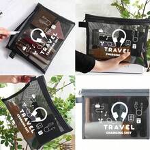 Leinwand Ladegerät Aufbewahrungstasche - Geringer Allergengehalt, nicht wasserdichte Elektronik Zubehör Tasche - Unisex Reise Kabel und USB Organizer Tasche Ladegerät Tasche Ladegerät Tasche für Frauen für Männer Elektronik Organizer Reiseaccessoires