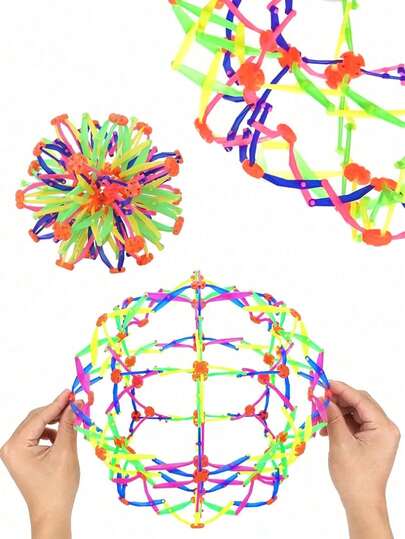 随机颜色可扩展呼吸彩色充气球魔力球适合练习瑜伽深呼吸玩具好玩的运动焦虑和压力缓解平静宠物玩具礼物