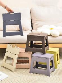 Folding Stool, Foldable Ultra-Light Sturdy Adjustable Plastic Footstool With Non-Slip Texture, Suitable For Home, Kitchen, Bathroom, Bedroom, Portable Outdoor Travel Fishing Chair, Non-Slip Multi-Functional Small Stool, Easy To Store - Multiple Colors Available. - Multicolor - View 5