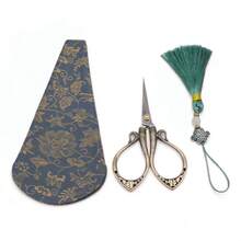 Handmade Sewing Scissors Vintage Set Embriodery Scissors School Home DIY Crafts With Sleeves And Tassels,Easy Cutting Of Burlap Fabric Without Curling Edges - Multicolor - View 11