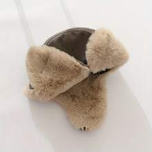 1 件复古温暖捕兽帽，毛绒多功能冬季狩猎帽，带护耳