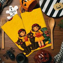 2/4 Pcs Halloween Themed Dish Towels, Super Absorbent Microfiber Modern Dish Cloths, Cooking And Baking Tea Towels, Printed Washcloths, Cleaning Towels, Hand Towels, Soft And Highly Absorbent, Great Gift For Neighbors, Moms, Friends, Birthday, Halloween, Housewarming, Kitchen Decor, Household Essentials - Multicolor - View 12