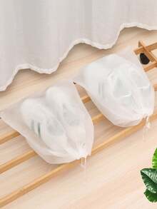 50PCS White Non-Woven Fabric Drawstring Shoe Bag - Portable Anti-Yellowing Shoe Bag, Cipő Tároló,Suitable For Travel, Hunting And Fishing. Compact And Transparent Design, Safe Seal, Dust-Proof And Moisture-Proof, Shoe Storage And Organization Device, Travel Essential, Simple Style, Sturdy And Durable, Outdoor Sports Enthusiasts