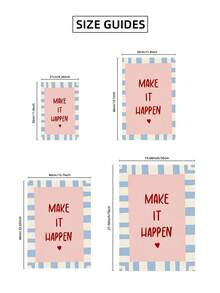 1 pieza Cartel de pared sin marco "Hazlo realidad" | Póster de empoderamiento en tono rosa palo con tipografía vintage | Impresión motivacional de autocuidado para habitación de niña y dormitorio | Decoración para sala de estudio, dormitorio, FunkyPosters, impresiones para pared - Multicolor - Ver 9