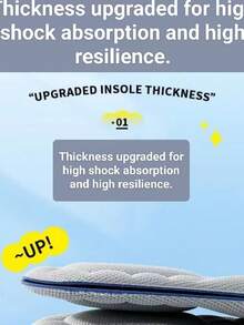 一双米色、黑色、灰色男女通用减震缓冲鞋垫，适用于高跟鞋、运动鞋、休闲鞋、运动鞋、跑鞋 - 黑色 - 查看 8