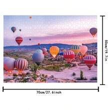 1000 片成人拼图，70x50 厘米拼图墙面艺术装饰，适用于家庭和办公室，伦敦城镇、白金汉宫、新天鹅堡、动物世界、巨型海龟、热气球、国家公园旅行海报风景拼图