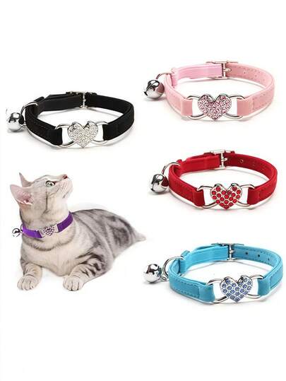 Collar suave ajustable con campana para mascotas - Elegante para perros pequeños, gatos y gatitos
