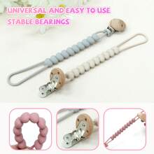 1 Stück Beißring Anti-Verlust-Kette mit Clip, Baby Schnuller Beißspielzeug, geeignet für Babys Jungen und Mädchen