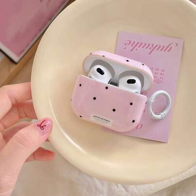 粉黑波点蓝牙耳机保护套，粉色波点清新耳机黑色保护套，兼容苹果PRO 2/3/2，韩日风礼品新品春季礼物