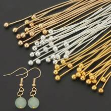200pcs DIY Jewelry Making Headpins, 16mm-40mm Sizes Ball Pins, Bendable & Cuttable Beading Needles, Suitable For Jewelry Making And Sewing Supplies, Round Head Pins, Earring & Pendant Connectors, Cuttable Beading Pins, Bracelet & Necklace Decorative Pins, Can Replace Eyepins As Bead Piercing Connectors